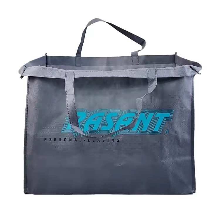 plus size non woven bags for quilt shopping bags good quality reusable garment fabric tote bag with handle grey color