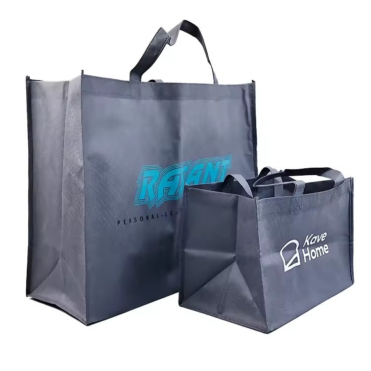 plus size non woven bags for quilt shopping bags good quality reusable garment fabric tote bag with handle grey color