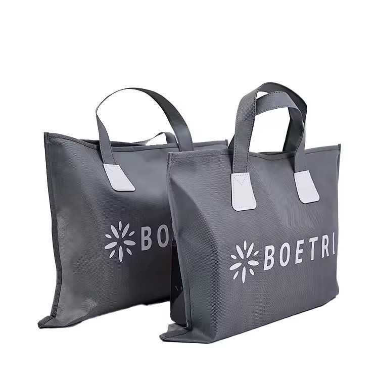 portable non woven Portable storage woven bag non-woven fabric with transparent window zipper handbag