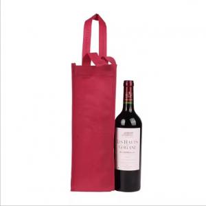 High Quality Fashion Custom Logo Printed non woven bag Packaging Wine Bottle Bags Paper Wine Bag