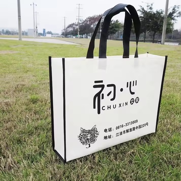 non-woven bag green tote bag cloth shopping advertising bag printed your own LOGO