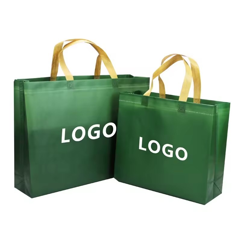 non-woven bag green tote bag cloth shopping advertising bag printed your own LOGO