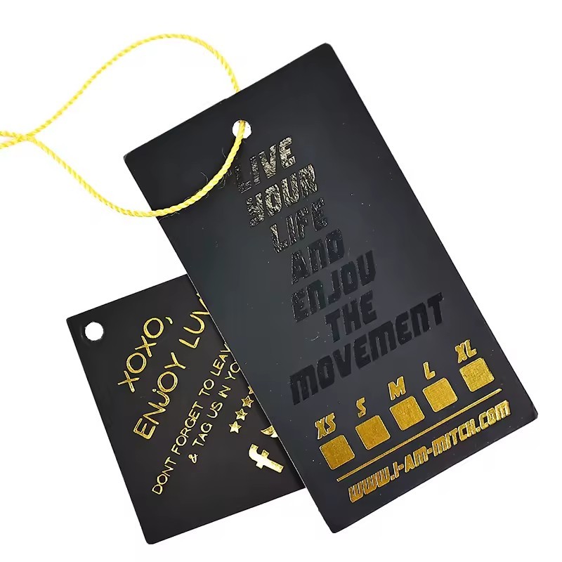 Luxury Recycled Garment Labels Emboss Hang Tag Label with your own Design Custom Printed labels