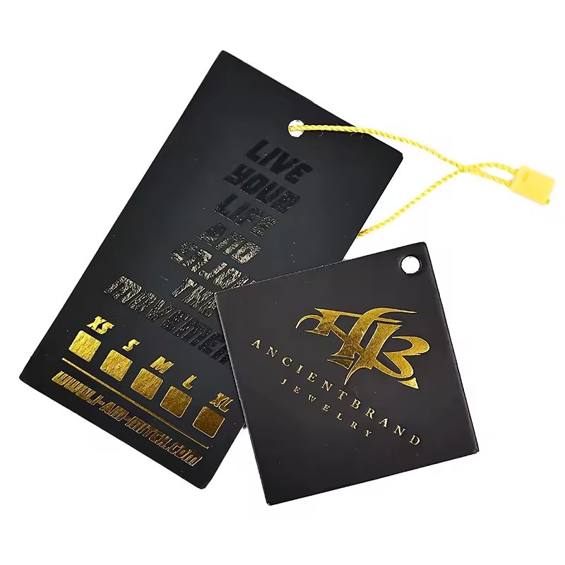 Luxury Recycled Garment Labels Emboss Hang Tag Label with your own Design Custom Printed labels