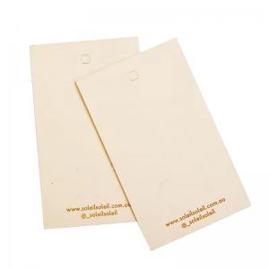 beige color thick coated paper CMYK printing with your logo printing hanging swing tags