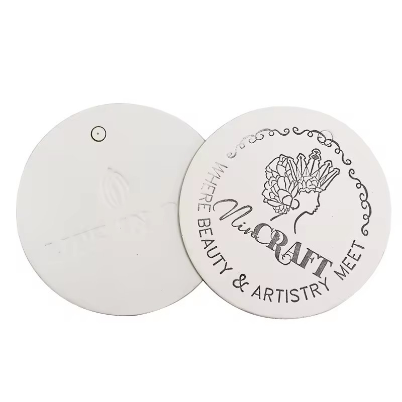 round tags diameter 8cm coated paper swing tags hanging 800gsm thick logo label