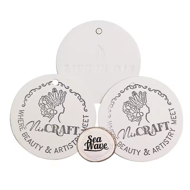 round tags diameter 8cm coated paper swing tags hanging 800gsm thick logo label