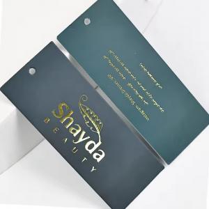 black tags with gold stamping square 800gsm coated paper labels