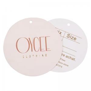 pink tags with your logo printing design 400gsm coated paper labels swing