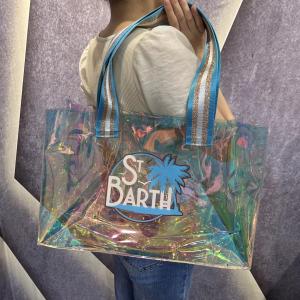 laser PVC hologram gift bags custom printing PVC laser portable holographic tote shopping bag