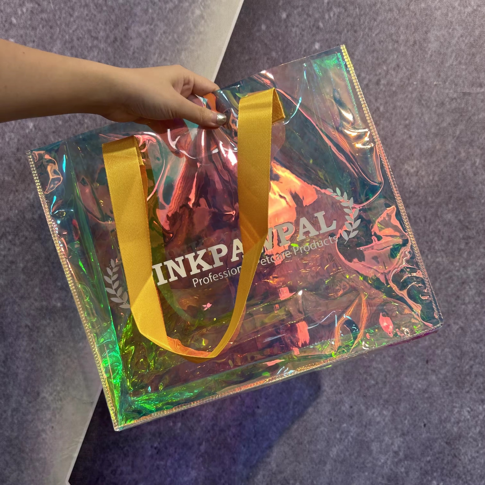 Holographic tote bag Waterproof beach Women Shopping Tote Bag with handle