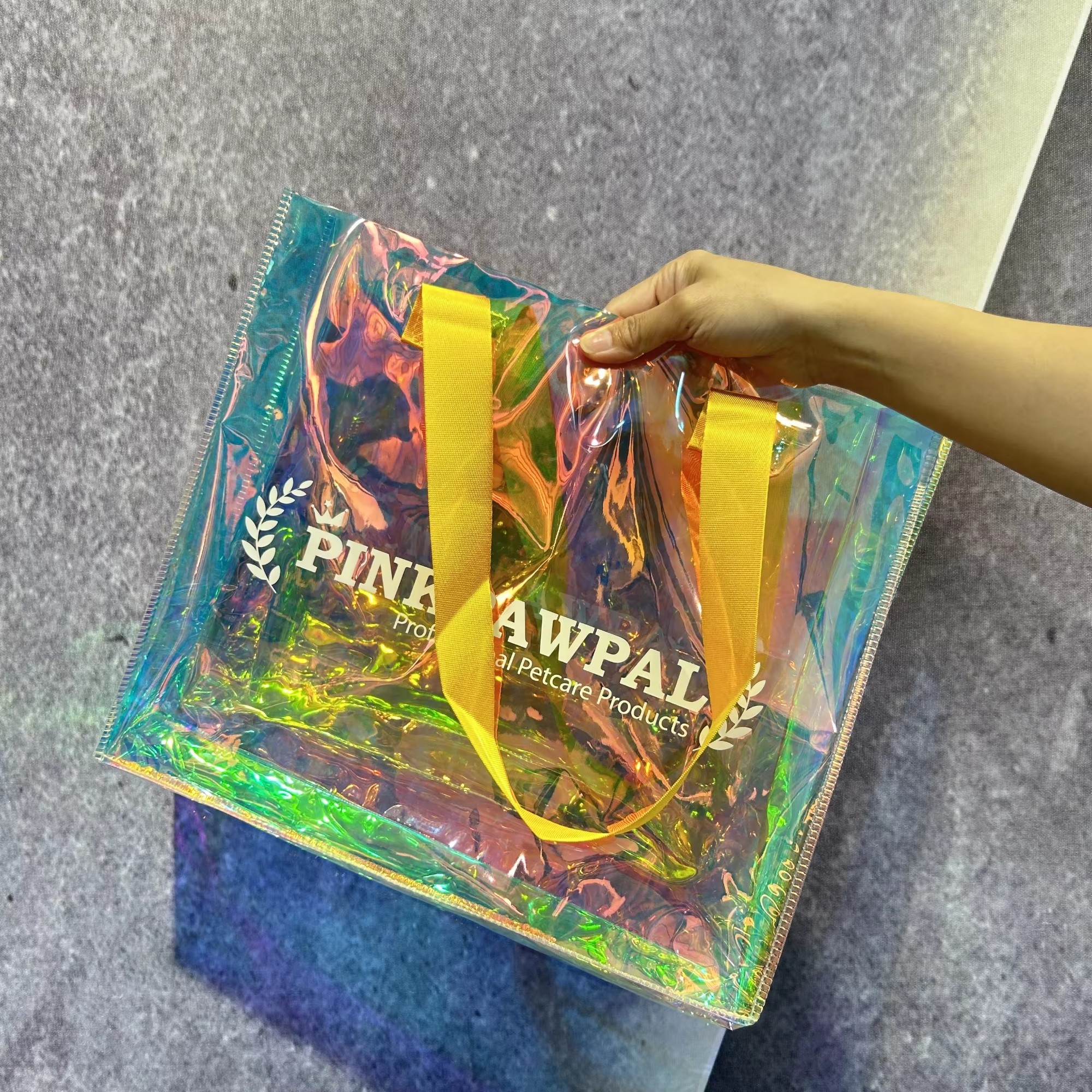 Holographic tote bag Waterproof beach Women Shopping Tote Bag with handle