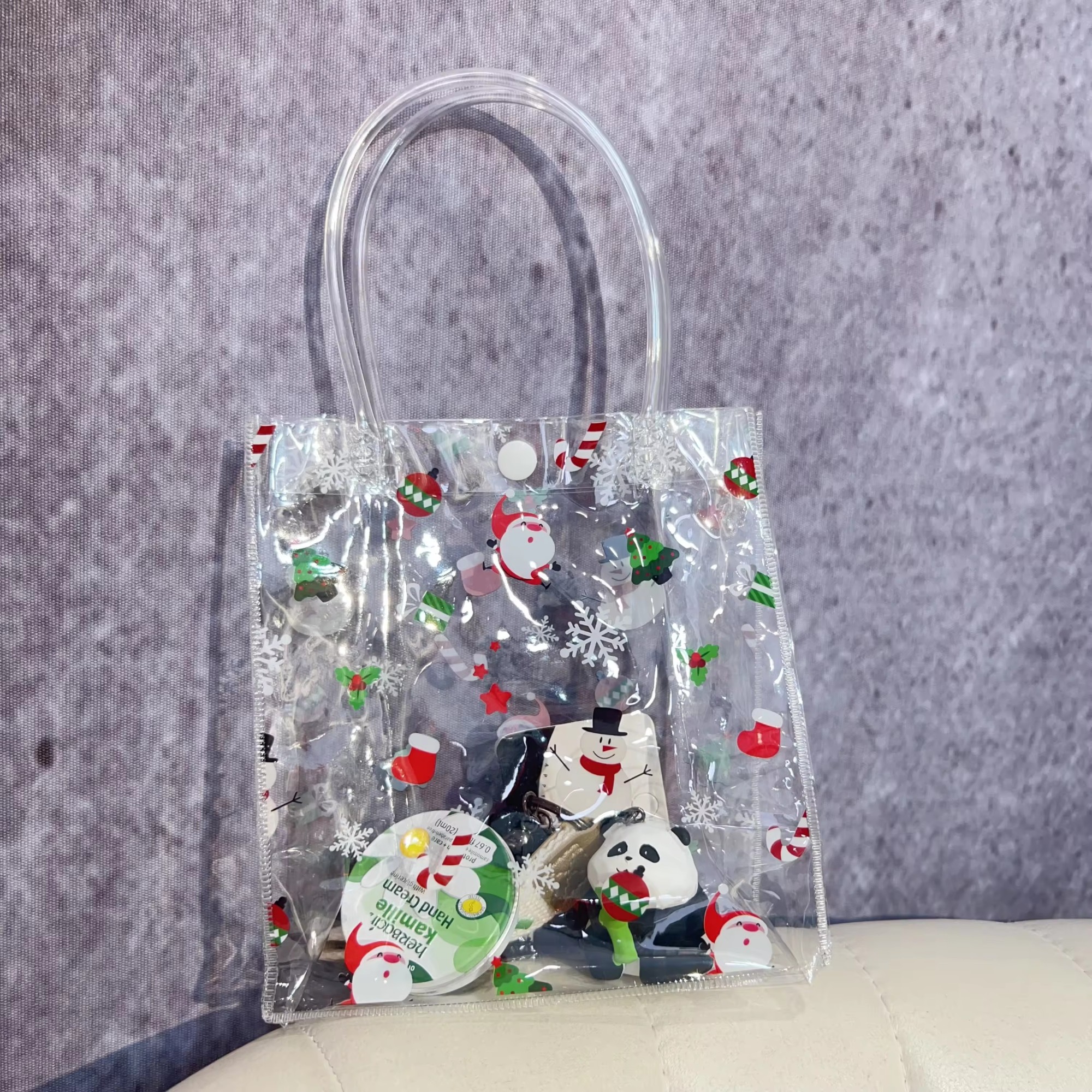 small gift bag packaging Clear PVC Tote bag Transparent plastic hand Shopping Bag