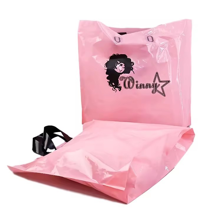 Eco friendly Material Custom Logo size Shopping Clothing Bag with handles tote Printed Portable Packaging Bags for Clothes