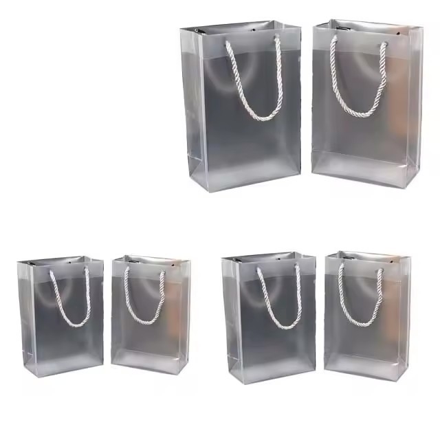 Gift Transparent PP Plastic Handle Bag for Shopping