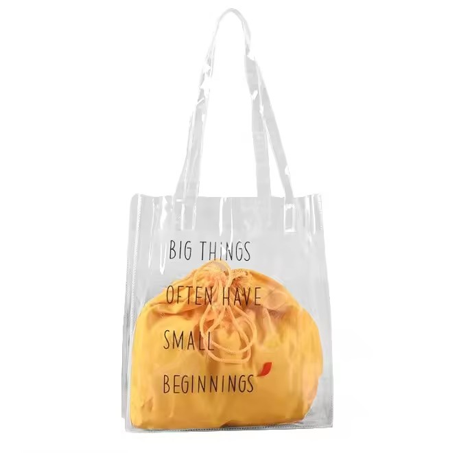 Waterproof Transparent Pvc Tote Bag Clear Shoulder Bag