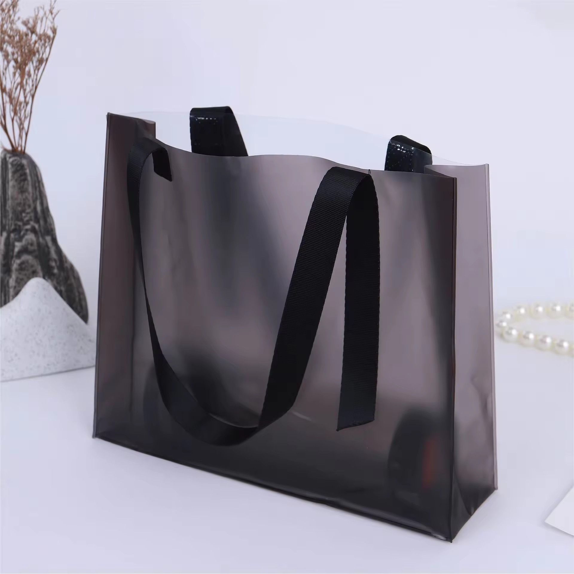 PVC Shopping Woman Ladies Transparent/ frosted pvc Handbags, Tote Purse Beach Bag