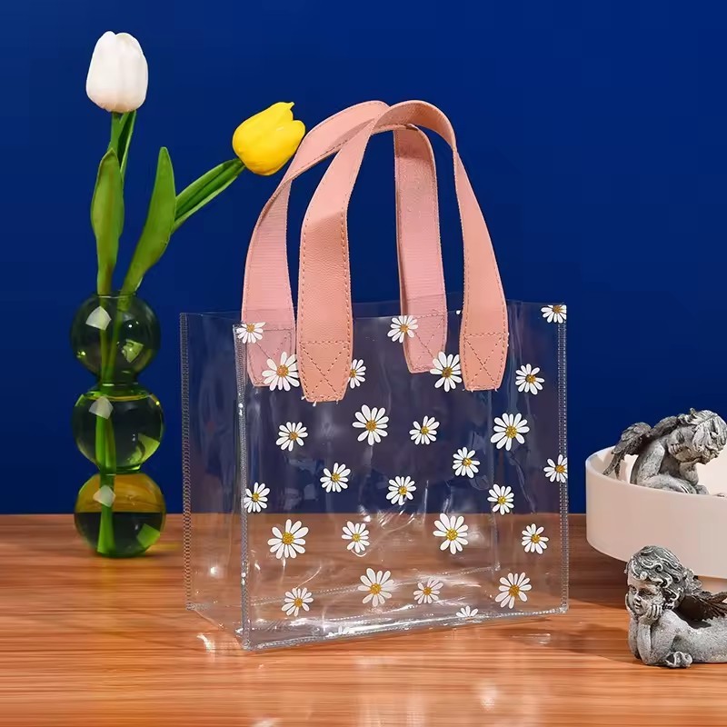 fashion clear shopping glitter tote bag ,PVC holographic bag