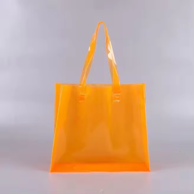 Transparent Jelly Handbag Pack Clothes PVC Clothing Shopping Gift Fruit Bag with Logo