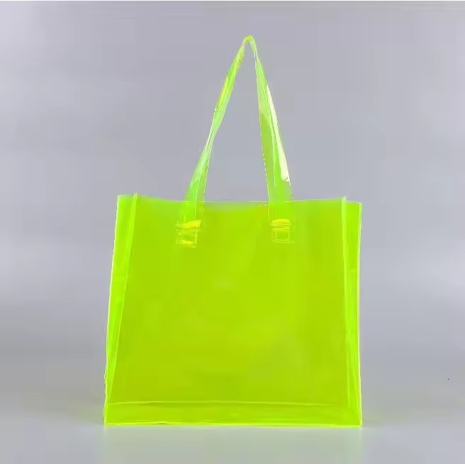 Transparent Jelly Handbag Pack Clothes PVC Clothing Shopping Gift Fruit Bag with Logo