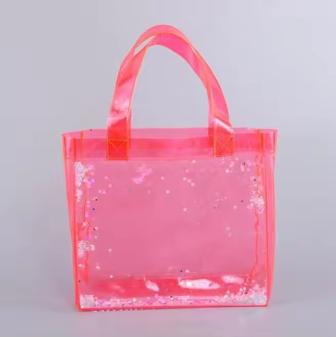 Colorful PVC Vinyl Plastic Tote Bag Waterproof Candy Handbag Transparent