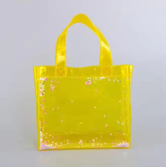 Colorful PVC Vinyl Plastic Tote Bag Waterproof Candy Handbag Transparent