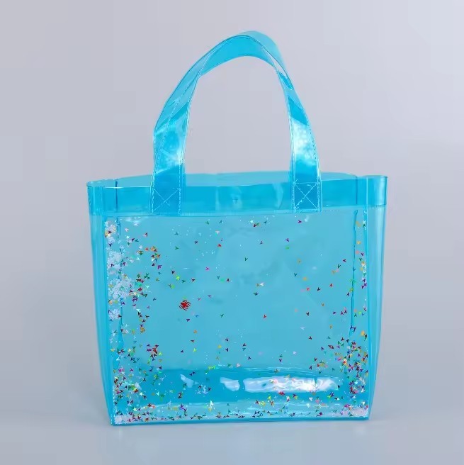 Colorful PVC Vinyl Plastic Tote Bag Waterproof Candy Handbag Transparent