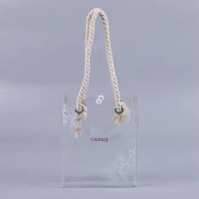 Transparent Canvas Chain Handbags Tote Purse Beach Bag