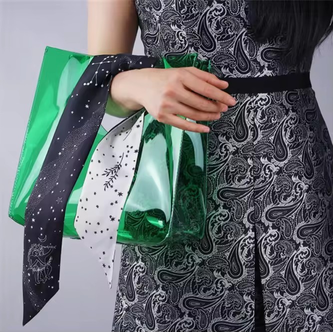 Fashion Transparent Stylish Handbag, Clear Tote Bag Shopping Handbags