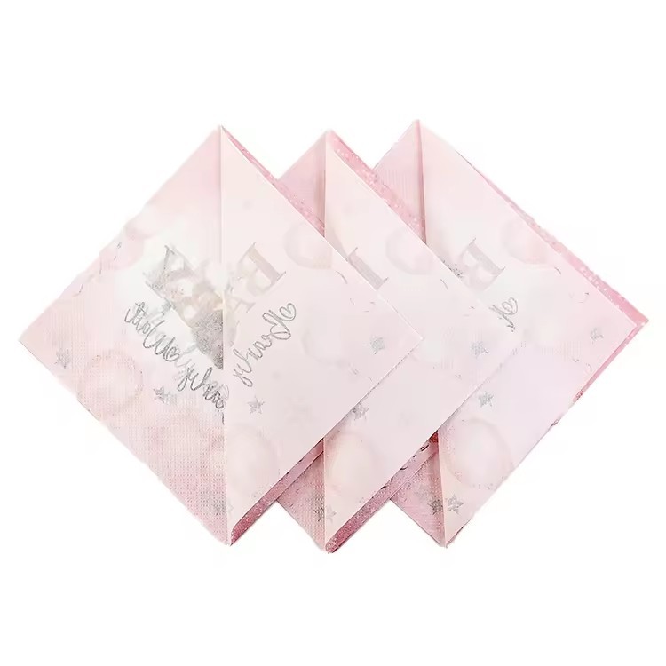 raw material paper pretty napkins paper custom printing logo wine thick paper napkin design