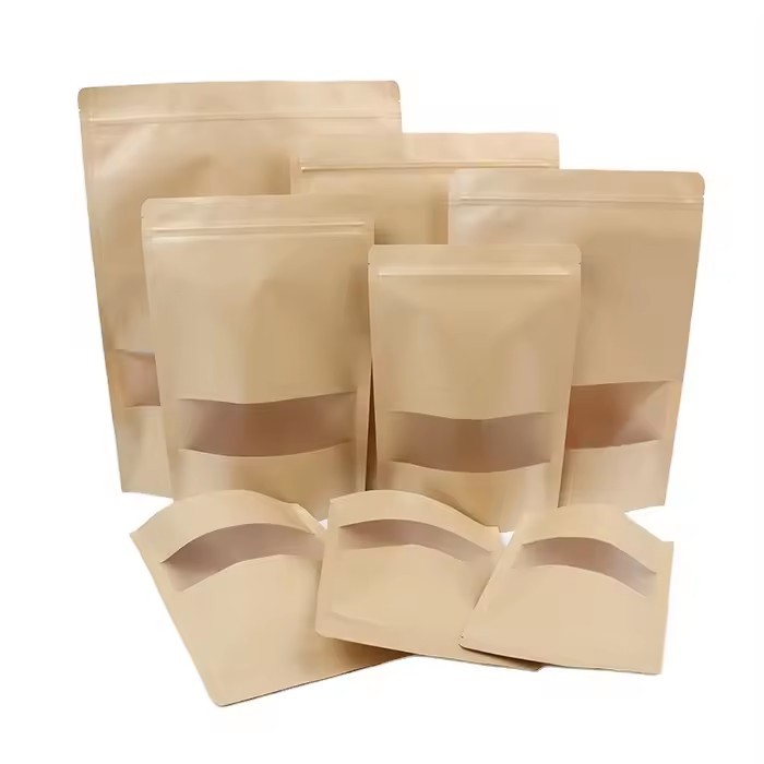 brown Kraft paper bags food grade Packaging Reusable Food Storage Paper Bags