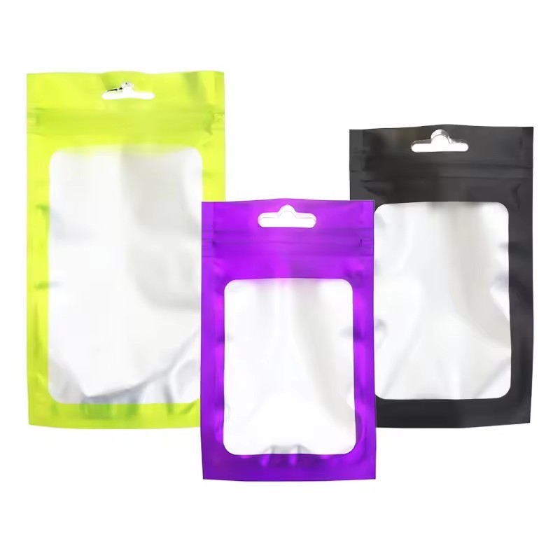 stand up zipper resealable ,self - sealing food storage bag with clear window