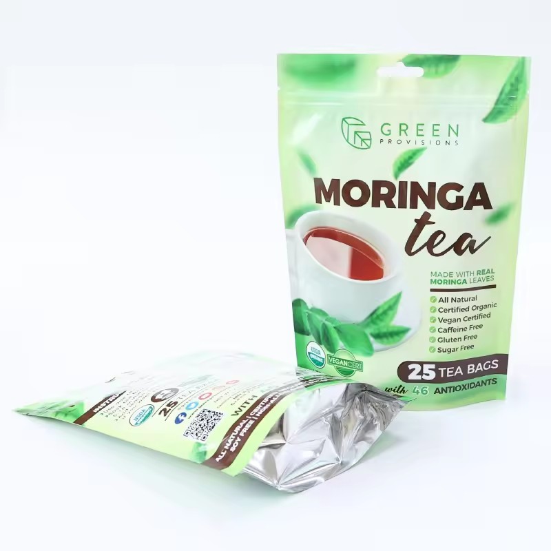 re-sealable fast brewing beverage tea bag zipper bag can be printed with logo