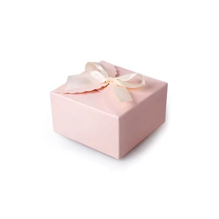 cheaper custom size design printing wedding sweet candy paper box with ribbon