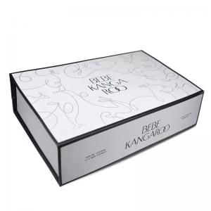 Luxury Custom Logo Laser Printing Cloth Package Folding Gift Box With Magnetic Lid