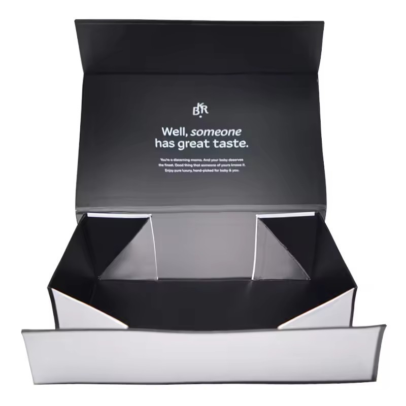 Luxury Custom Logo Laser Printing Cloth Package Folding Gift Box With Magnetic Lid