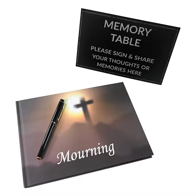 Personalized Design Notebooks Customizable Set Hardcover Memorial Funeral Guest Book For Guest Registry