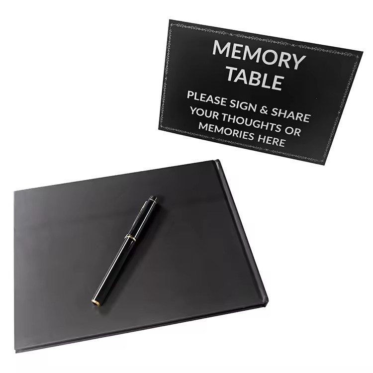 Personalized Design Notebooks Customizable Set Hardcover Memorial Funeral Guest Book For Guest Registry