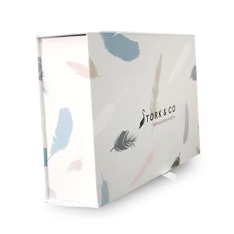 Luxury Custom Logo Kid's Cloth Packaging Rigid Cardboard Paper Magnetic Box With Ribbon