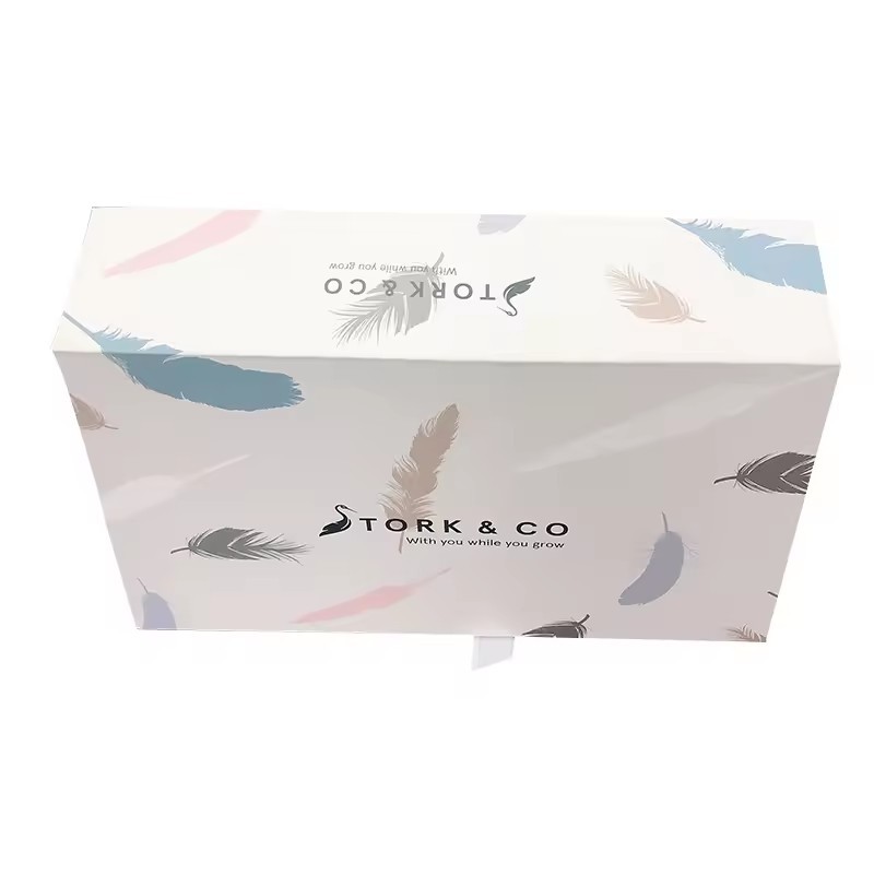 Luxury Custom Logo Kid's Cloth Packaging Rigid Cardboard Paper Magnetic Box With Ribbon