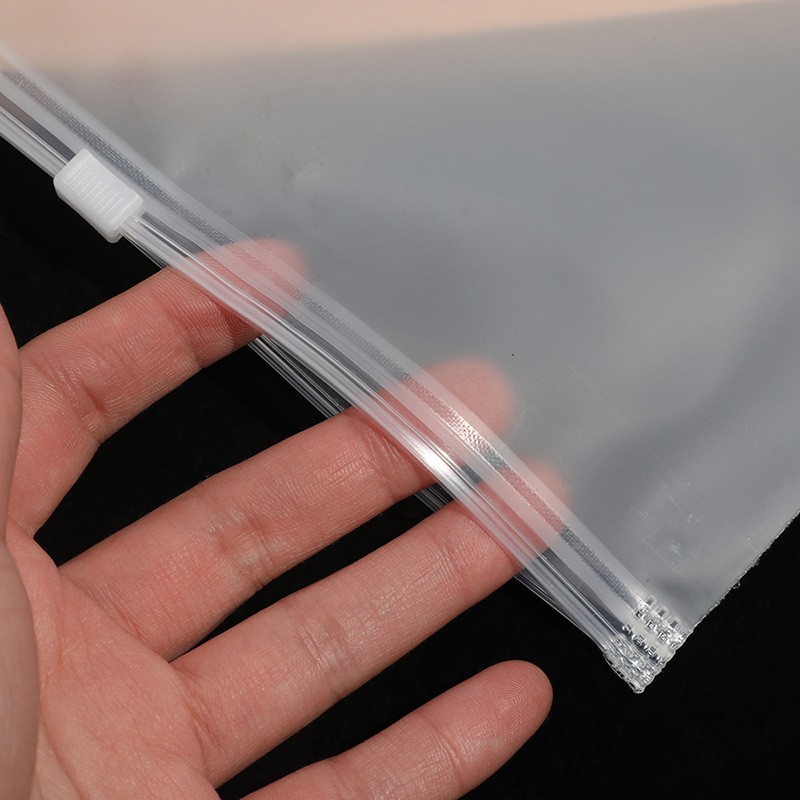 Transparent frosted zipper bag, socks, clothing packaging bag, PE plastic self sealing bag, underwear, clothing zipper bag