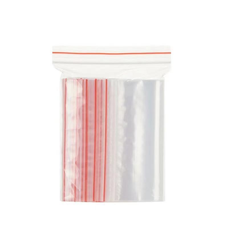 PE transparent self sealing bag, red edge plastic sealing bag, self sealing packaging bag, thickened printing sealing bag