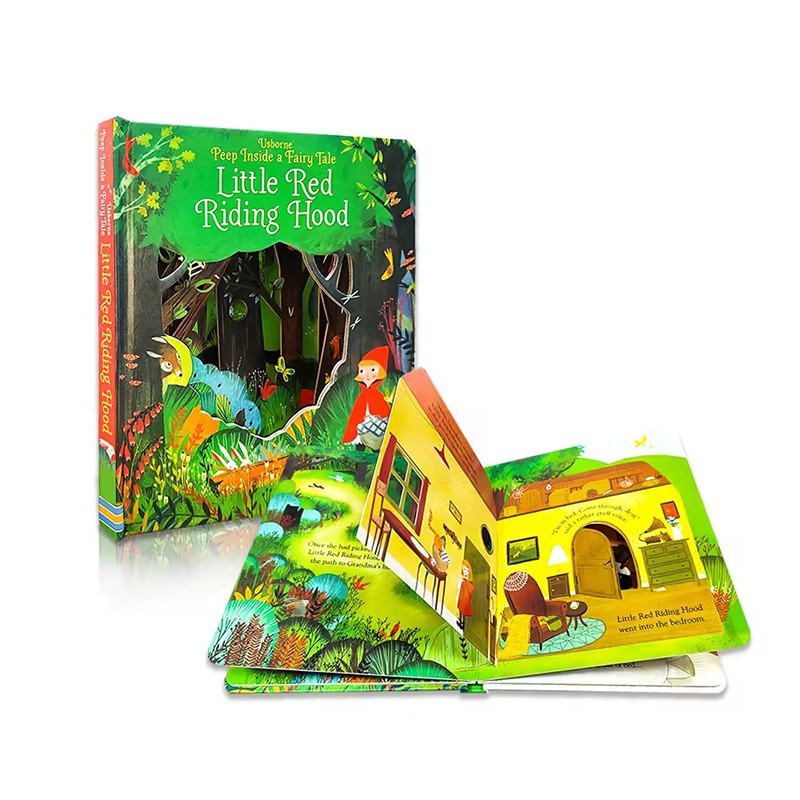 Eco-Friendly Lift The Flap Books Children Hardcover Book Baby Toys Early Education Peep Slide Book Printing