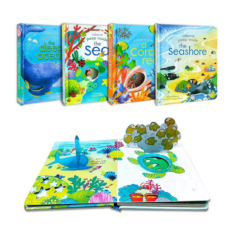 Children Lift The Flap Books 3D Pop Up Kids Book English Hardcover Board Book Custom