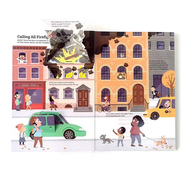 Custom Book Printing Service Firefighters Science Education Picture Books Lift The Flap Board Book