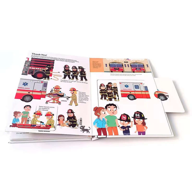 Custom Book Printing Service Firefighters Science Education Picture Books Lift The Flap Board Book