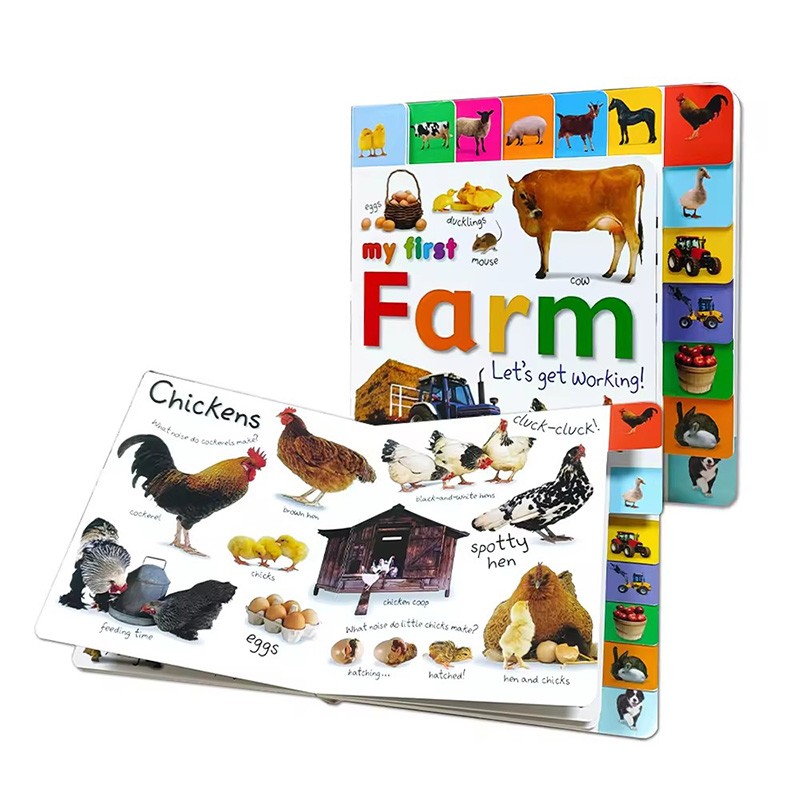 Children Book Printing Kids Books Activity Educational Toys Learning Word Farm Board Book