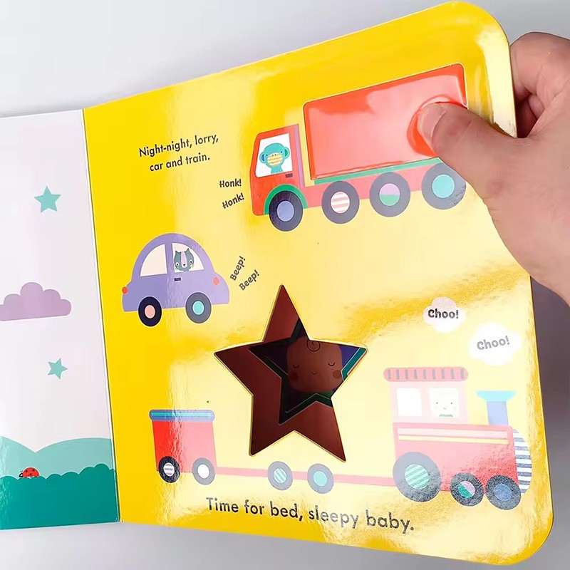 hardcover book printing parent-children interaction night-night baby touch and feel kids book