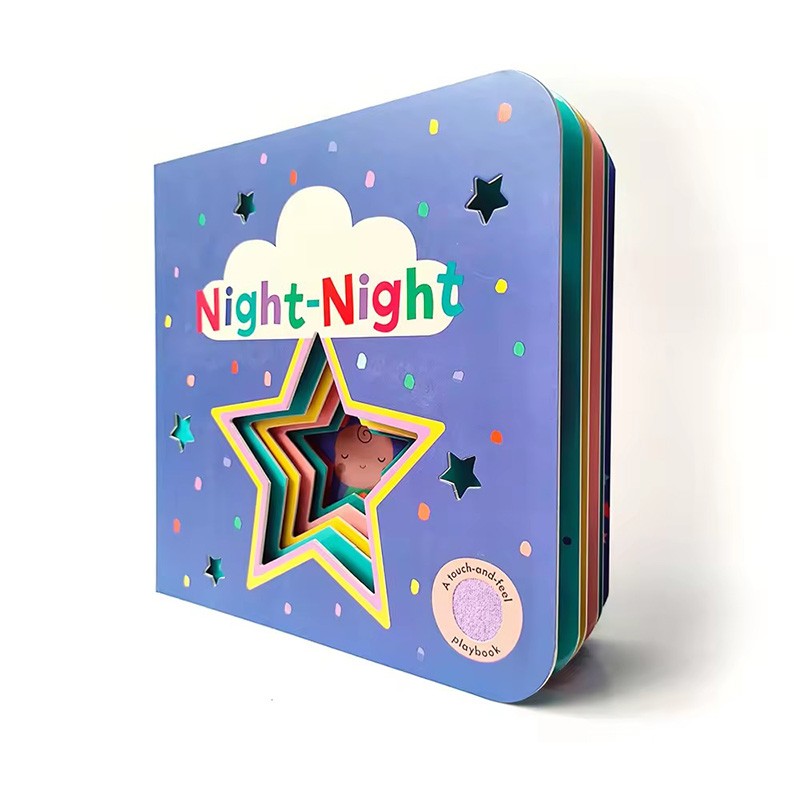 hardcover book printing parent-children interaction night-night baby touch and feel kids book