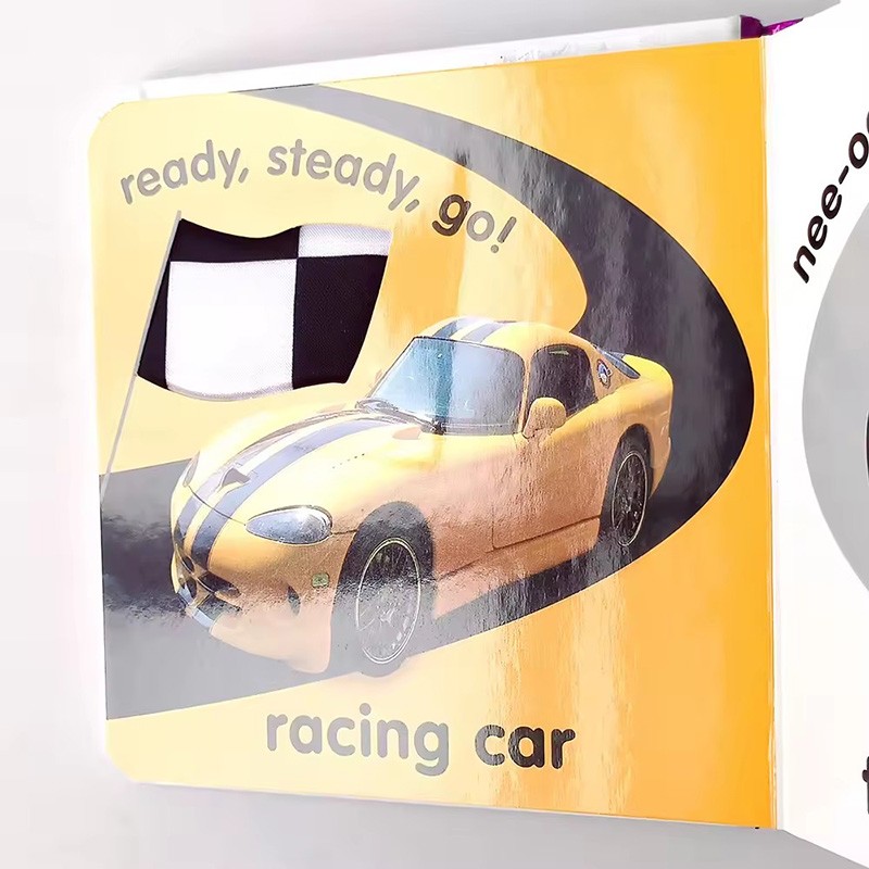 board book printing 0-3 age baby english picture book vehicles baby touch kids book